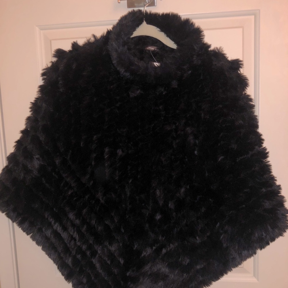 J. McLaughlin Faux Fur Poncho NWT
